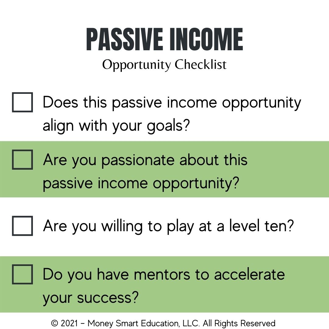 passive income checklist
