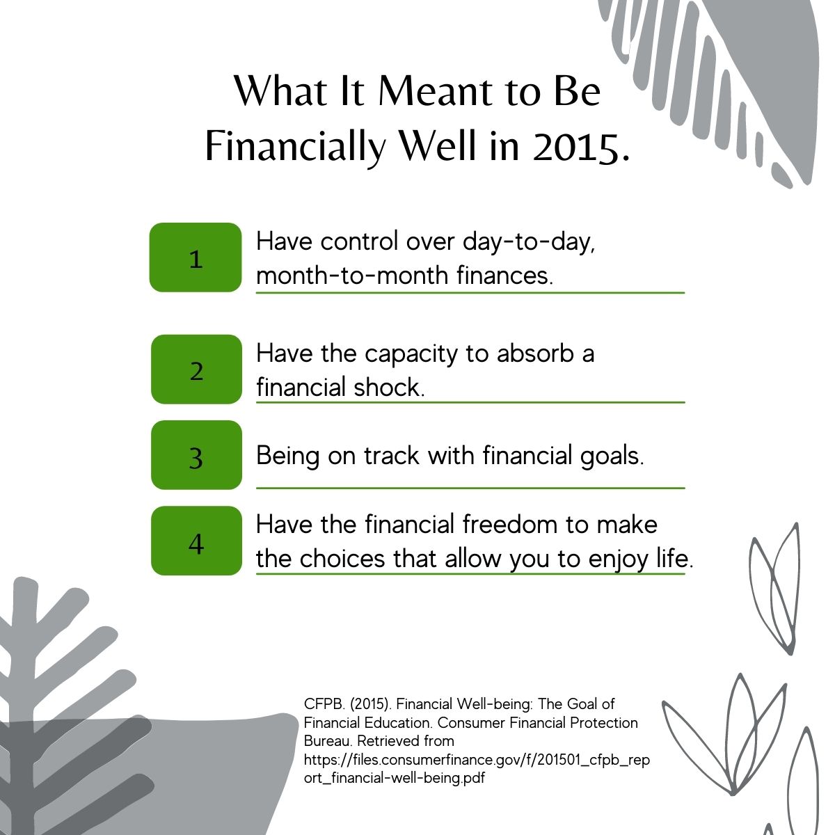 What it meant to be financially well in 2015